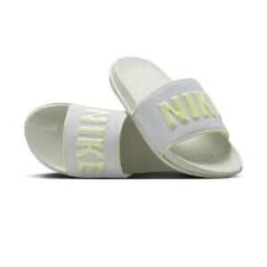 Nike Offcourt Slide Sandals BQ4632 013 Light Silver/Barely Volt Women's Size 7